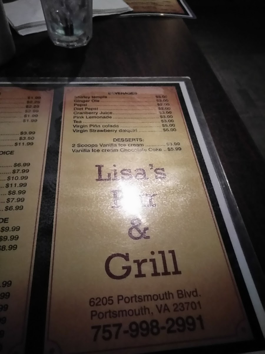 Menu Lisa's Restaurant And Lounge-3