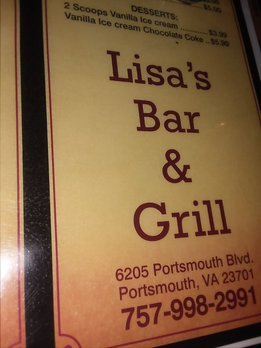 Menu Lisa's Restaurant And Lounge-4